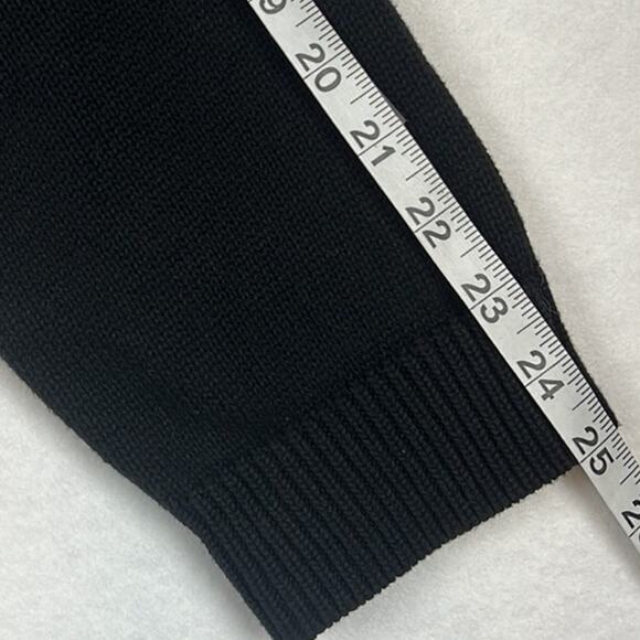 Quacker Factory Sweater Black Sequins Cable Knit V-Neck Festive Fall Winter L - Picture 6 of 8